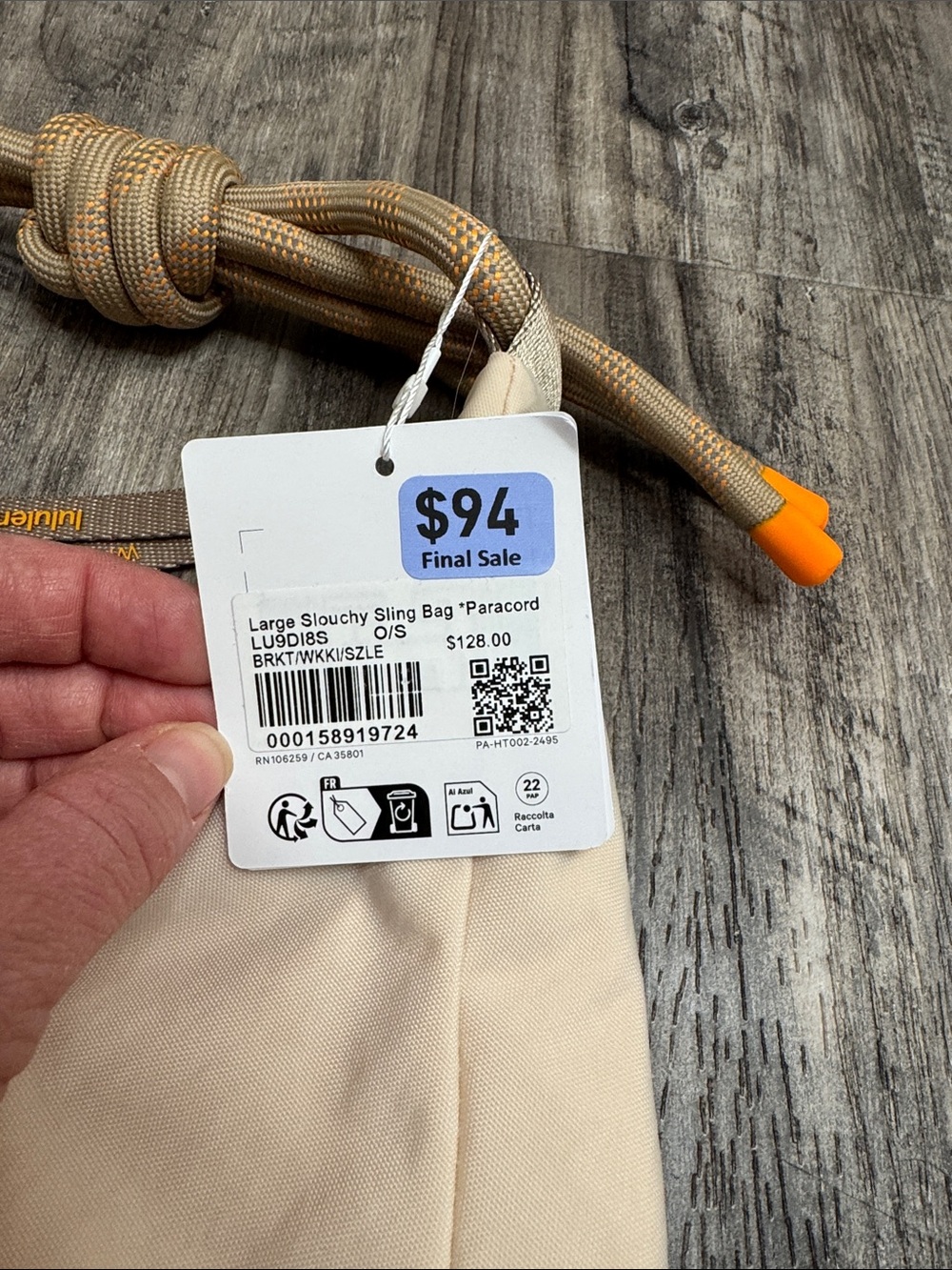 NWT Lululemon Large Slouchy Sling Bag 13L
Paracord Breakfast Tea/Khaki/Cirtus - Picture 6 of 9